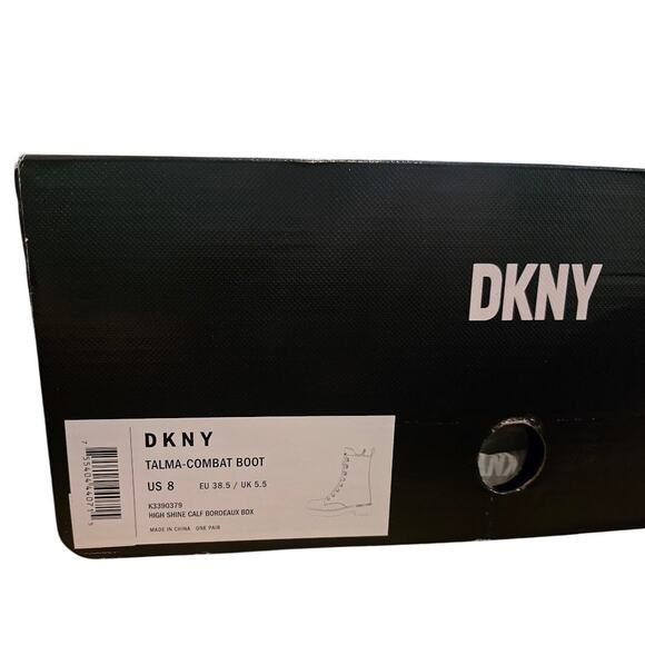 DKNY Talma Lace-Up Combat Boots in Burgundy Size 8 - Picture 4 of 10